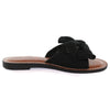 Malibu Bow Flat Sandal Black
